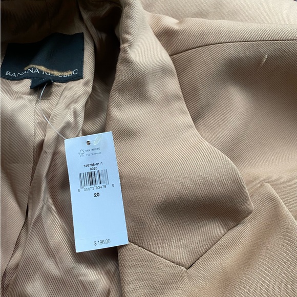 BANANA REPUBLIC Double-Breasted Blazer Captain’s Blazer Iced Latte - Picture 10 of 10